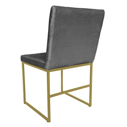 Kit 2 Cadeiras De Jantar Mavie Base Gold Estofada Veludo - ANIFER LOJA Imagem de Kit 2 Cadeiras De Jantar Mavie Base Gold Estofada Veludo