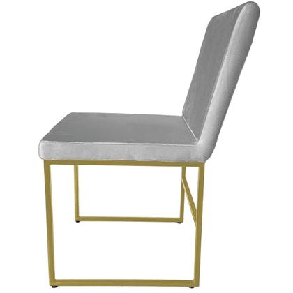 Kit 2 Cadeiras De Jantar Mavie Base Gold Estofada Veludo - ANIFER LOJA Imagem de Kit 2 Cadeiras De Jantar Mavie Base Gold Estofada Veludo