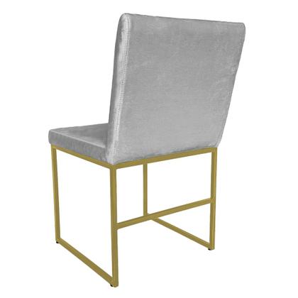 Kit 2 Cadeiras De Jantar Mavie Base Gold Estofada Veludo - ANIFER LOJA Imagem de Kit 2 Cadeiras De Jantar Mavie Base Gold Estofada Veludo