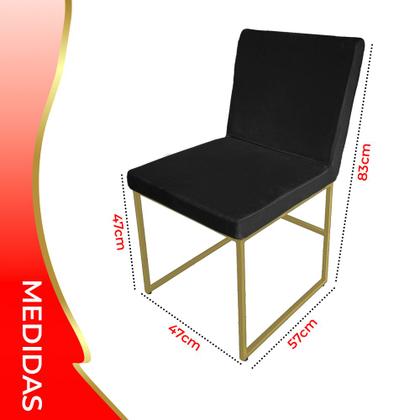 Imagem de Kit 2 Cadeiras De Jantar Mavie Base Gold Estofada Veludo