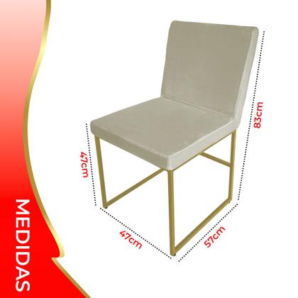 Kit 2 Cadeiras De Jantar Mavie Base Gold Estofada Veludo - ANIFER LOJA Imagem de Kit 2 Cadeiras De Jantar Mavie Base Gold Estofada Veludo