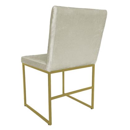 Kit 2 Cadeiras De Jantar Mavie Base Gold Estofada Veludo - ANIFER LOJA Imagem de Kit 2 Cadeiras De Jantar Mavie Base Gold Estofada Veludo
