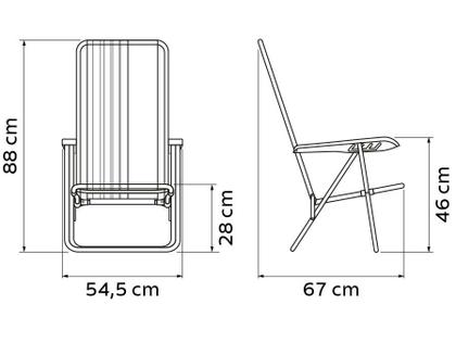 Imagem de Kit 2 Cadeiras de Praia Reclinável Tramontina 