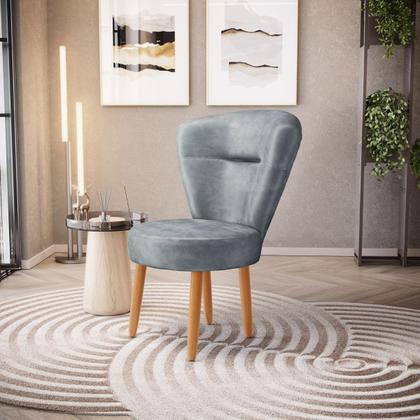 Imagem de Kit 2 Cadeiras Decorativa para Penteadeira Maquiagem Sala de Jantar Camarim Confortável Resistente Pés palito