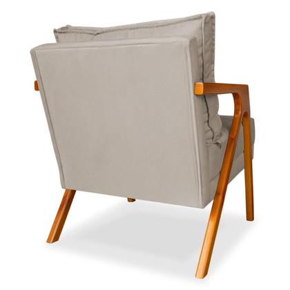 Imagem de Kit 2 Cadeiras Decorativas para Sala de Estar Mona Suede Bege