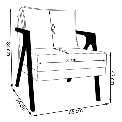 Imagem de Kit 2 Cadeiras Decorativas para Sala de Estar Mona Suede Bege