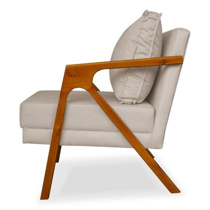 Imagem de Kit 2 Cadeiras Decorativas para Sala de Estar Mona Suede Bege