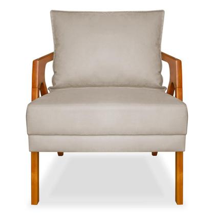 Imagem de Kit 2 Cadeiras Decorativas para Sala de Estar Mona Suede Bege