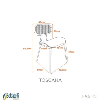 Imagem de Kit 2 Cadeiras Design Toscana Base Preta ou Champagne Várias Cores Fratini
