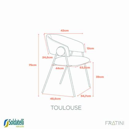 Imagem de Kit 2 Cadeiras Design Toulouse Júlia Base Champagne Bouclé Nude ou Base Preta em Várias Cores - Fratini