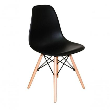 Imagem de Kit 2 Cadeiras Eiffel Charles Eames Dkr Base Madeira Preta