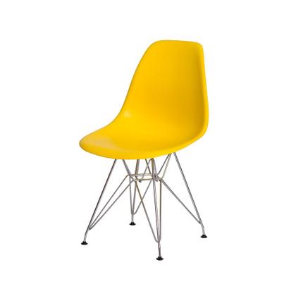 Imagem de Kit 2 Cadeiras Eiffel Eames Amarela Base Cromada Sala Cozinha Jantar