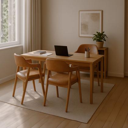 Imagem de Kit 2 Cadeiras Escandinavas Malaga Ergonomica Organica Madeira Maciça Sala de Jantar Estar Escritório Espera