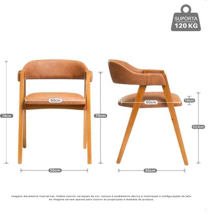 Imagem de Kit 2 Cadeiras Escandinavas Malaga Ergonomica Organica Madeira Maciça Sala de Jantar Estar Escritório Espera