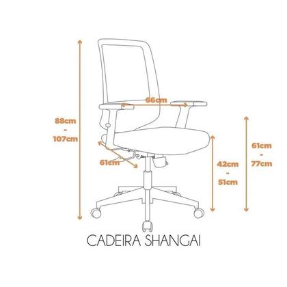 Imagem de Kit 2 Cadeiras Escritório Diretor Giratória Ergonômica NR17 Shanghai