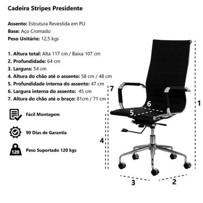 Imagem de Kit 2 Cadeiras Escritório Presidente Branca Base Giratória