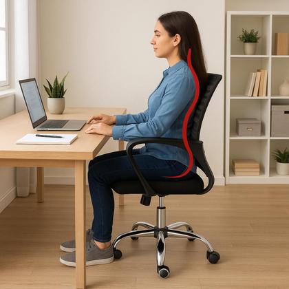 Imagem de kit 2 Cadeiras Escritório Tela Mesh Zebrada base cromada