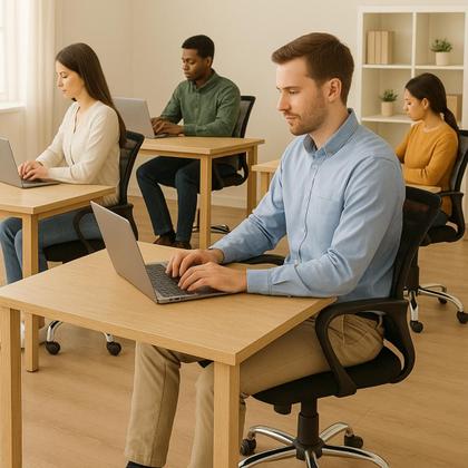 Imagem de kit 2 Cadeiras Escritório Tela Mesh Zebrada base cromada