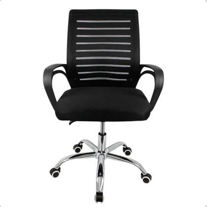 Imagem de kit 2 Cadeiras Escritório Tela Mesh Zebrada base cromada