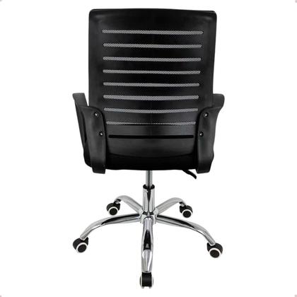 Imagem de kit 2 Cadeiras Escritório Tela Mesh Zebrada base cromada