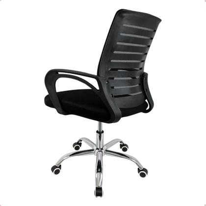 Imagem de kit 2 Cadeiras Escritório Tela Mesh Zebrada base cromada