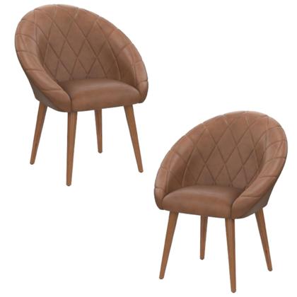 Imagem de Kit 2 Cadeiras Estofada Com Encosto Para Sala De Jantar E Escritorio