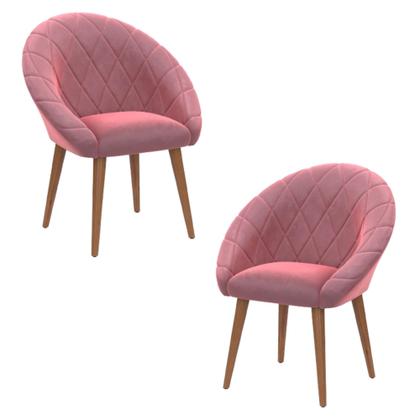 Imagem de Kit 2 Cadeiras Estofada Com Encosto Para Sala De Jantar E Escritorio