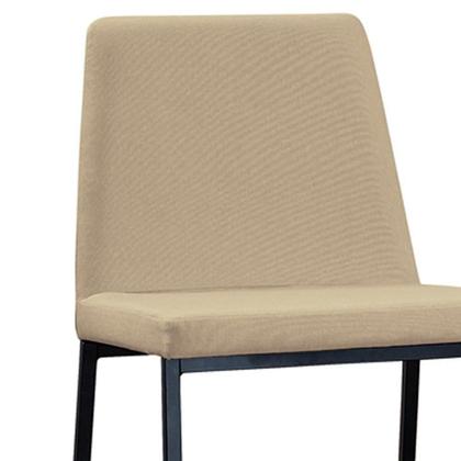 Imagem de Kit 2 Cadeiras Estofadas Base Aço Preto F37 Linho Bege Dmobiliario Bege