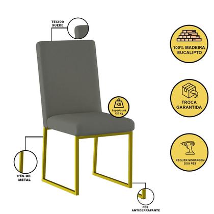 Imagem de Kit 2 Cadeiras Estofadas Base de Ferro Para Mesa De Jantar