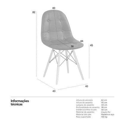 Imagem de Kit 2 cadeiras estofadas Charles Eames Eiffel Botonê com pés de madeira clara