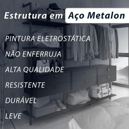 Imagem de Kit 2 Cadeiras Estofadas Industrial Chicago Pre/mar - Móveis Arapongas