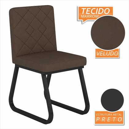 Imagem de Kit 2 Cadeiras Estofadas Industrial Chicago Pre/mar - Móveis Arapongas