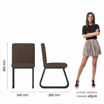 Imagem de Kit 2 Cadeiras Estofadas Industrial Chicago Pre/mar - Móveis Arapongas