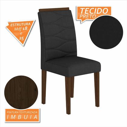 Imagem de Kit 2 Cadeiras Estofadas Vitória Imbuia/preto - Móveis Arapongas
