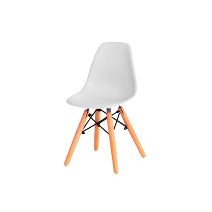 Imagem de Kit 2 Cadeiras Infantil Eames Polipropileno Base Madeira Eiffel Espresso Móveis Branco