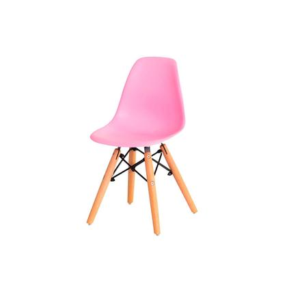 Imagem de Kit 2 Cadeiras Infantil Eames Polipropileno Base Madeira Eiffel Espresso Móveis Rosa