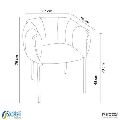 Imagem de Kit 2 Cadeiras Joy Estofada em Tecido Bouclé Várias Cores - Rivatti