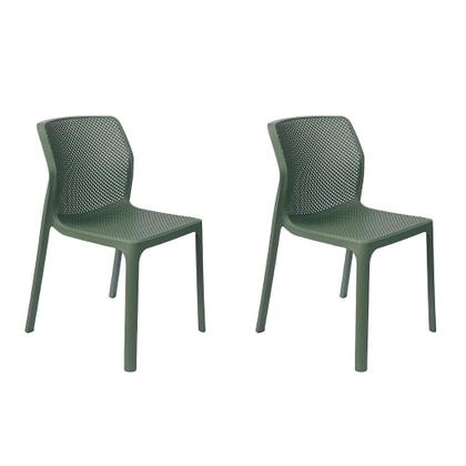 Imagem de Kit 2 Cadeiras Laryssa Polipropileno Mesa Jantar Cozinha Varanda Jardim Piscina Escritório