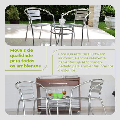Imagem de Kit 2 Cadeiras Mesa Redonda Alumínio Area Externa Varanda