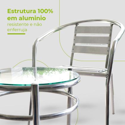 Imagem de Kit 2 Cadeiras Mesa Redonda Alumínio Area Externa Varanda