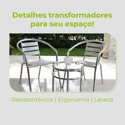 Imagem de Kit 2 Cadeiras Mesa Redonda Alumínio Area Externa Varanda