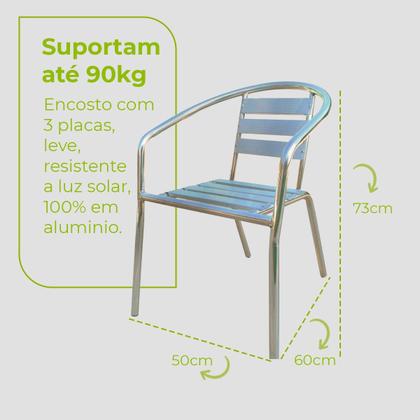 Imagem de Kit 2 Cadeiras Mesa Redonda Alumínio Area Externa Varanda