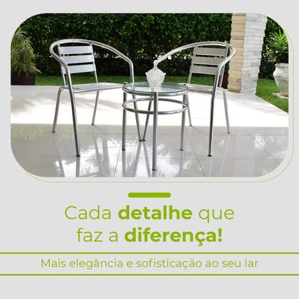 Imagem de Kit 2 Cadeiras Mesa Redonda Alumínio Area Externa Varanda