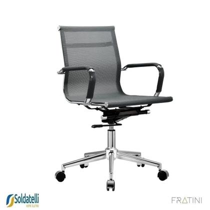 Imagem de Kit 2 Cadeiras Office Giratória Sydney Diretor em Tela Especial Preta ou Cinza Braços Fixos - Fratini