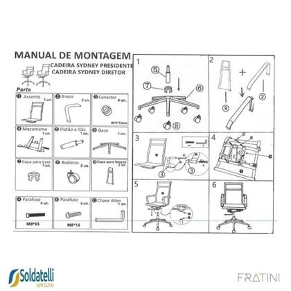 Imagem de Kit 2 Cadeiras Office Giratória Sydney Diretor em Tela Especial Preta ou Cinza Braços Fixos - Fratini