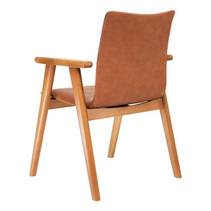 Imagem de Kit 2 Cadeiras Organicas Madeira Maciça Estofado Sintético Bouclê com Espuma D23 Design com Braço para Sala ou Escritório