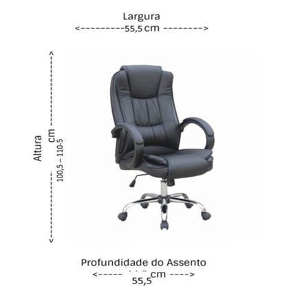 Imagem de Kit 2 Cadeiras para Escritório Presidente material sintético Master Soft Preto