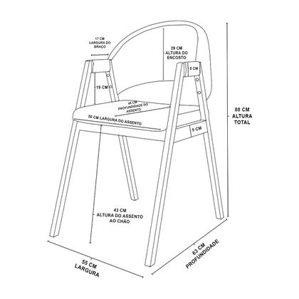 Imagem de Kit 2 Cadeiras Para Mesa de Jantar Moderna material sintético - Balaqui