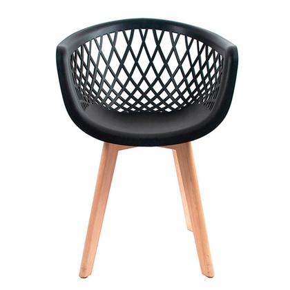 Kit 2 Cadeiras Para Mesa Sala De Jantar Jardim Moderna Luxo Web Preta Base Madeira Varanda Area Gourmet - Cadeiras INC Imagem de Kit 2 Cadeiras Para Mesa Sala De Jantar Jardim Moderna Luxo Web Preta Base Madeira Varanda Area Gourmet