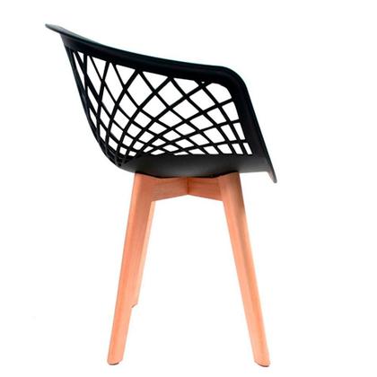 Kit 2 Cadeiras Para Mesa Sala De Jantar Jardim Moderna Luxo Web Preta Base Madeira Varanda Area Gourmet - Cadeiras INC Imagem de Kit 2 Cadeiras Para Mesa Sala De Jantar Jardim Moderna Luxo Web Preta Base Madeira Varanda Area Gourmet
